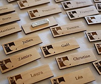 Wooden badges