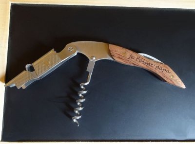 Personalized engraved corkscrew