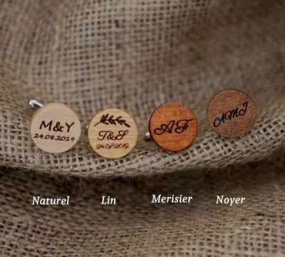 customizable wooden cufflinks