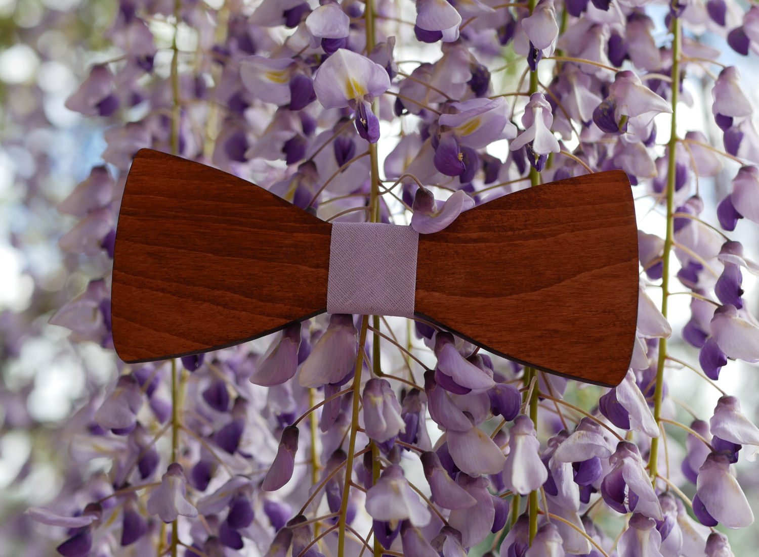 Walnut wood bow tie