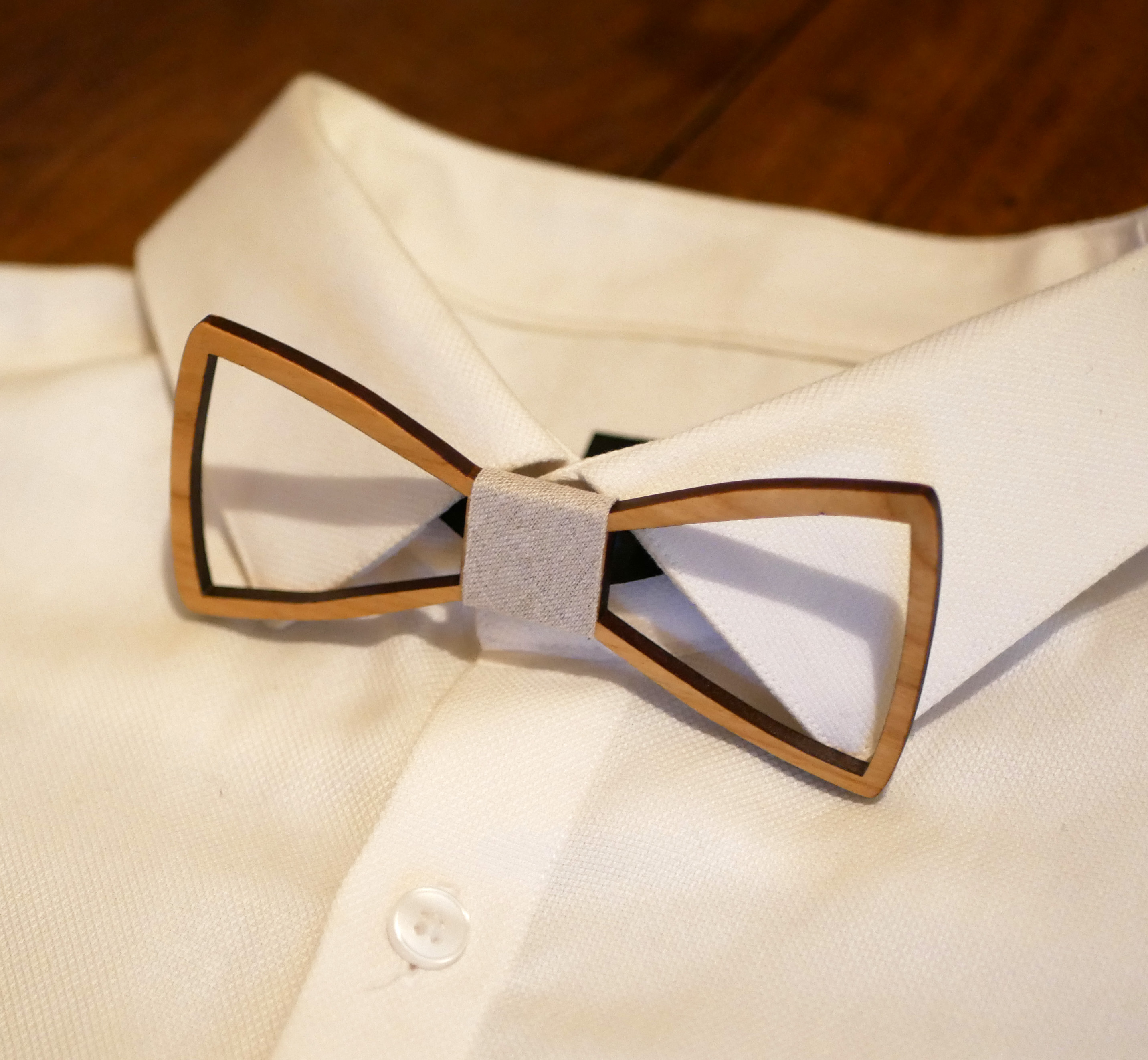 Linen colored bow tie
