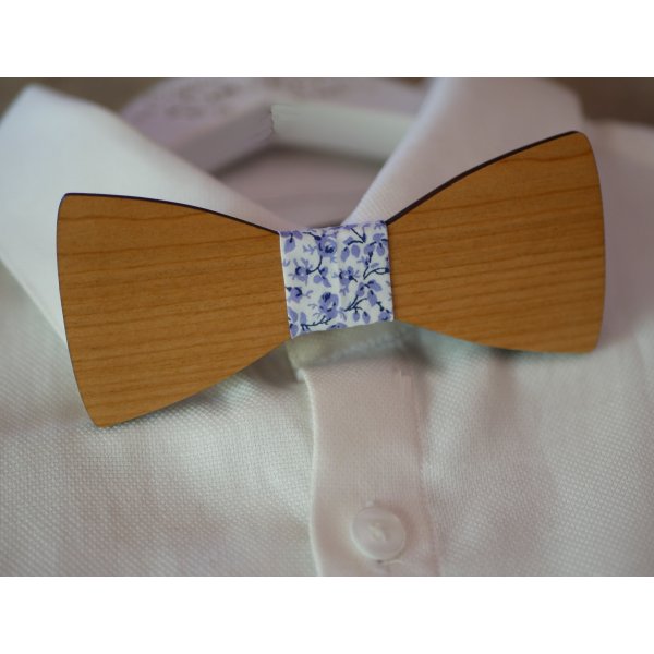 Classic bow tie dyed linen ribbon Liberty blue parma
