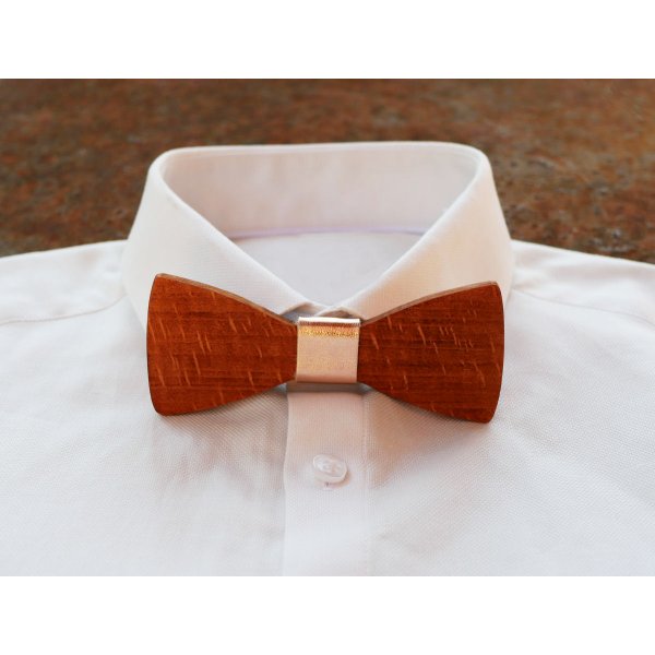 copper leather bow tie