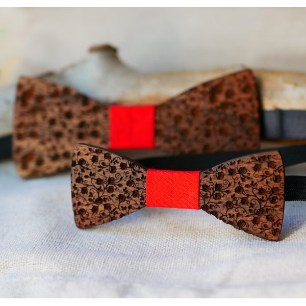 Red ribbon bow ties father and son