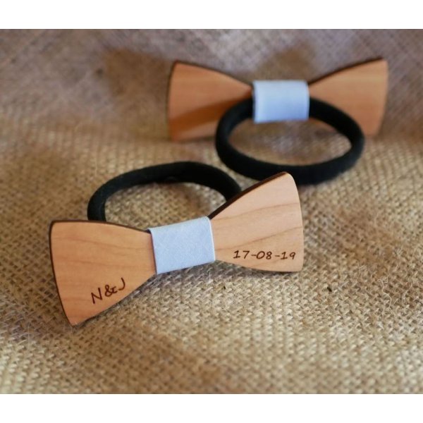 Customizable hair accessory Bow tie on elastic