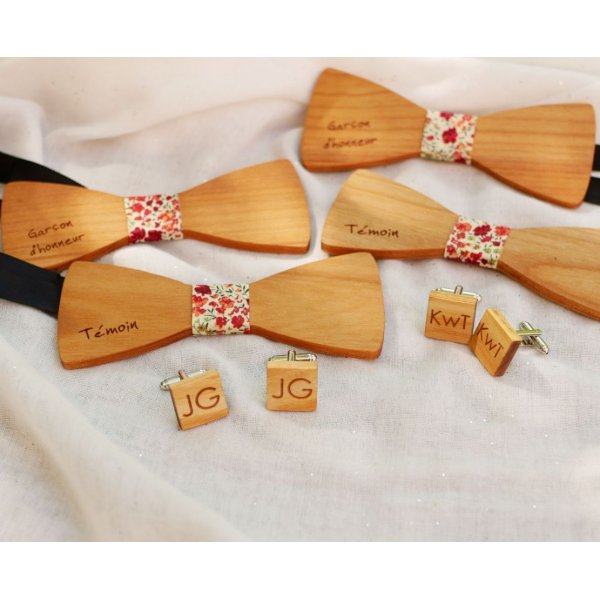 Square wooden cufflinks to personalize