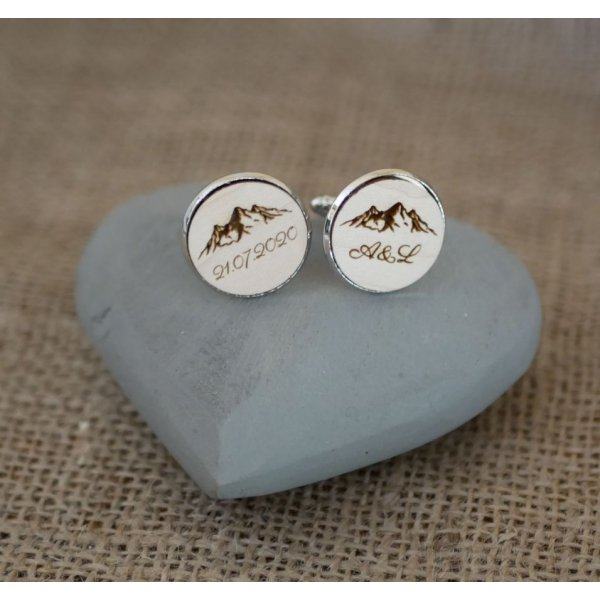 Cufflinks cabochon fine wood 20mm customizable
