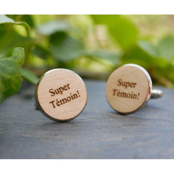 Cufflinks cabochon fine wood 20mm customizable