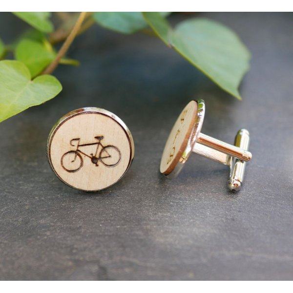 Cufflinks cabochon set engraved design