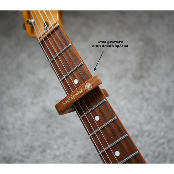 Aluminum guitar capo with gold engraving to personalize