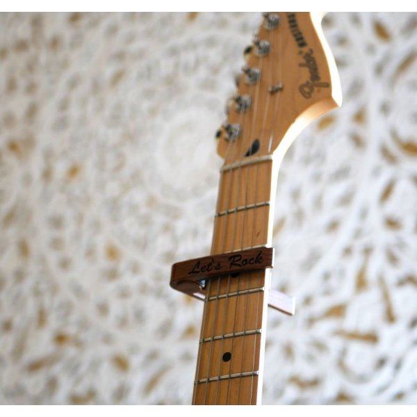 Engraved aluminum guitar capo to personalize