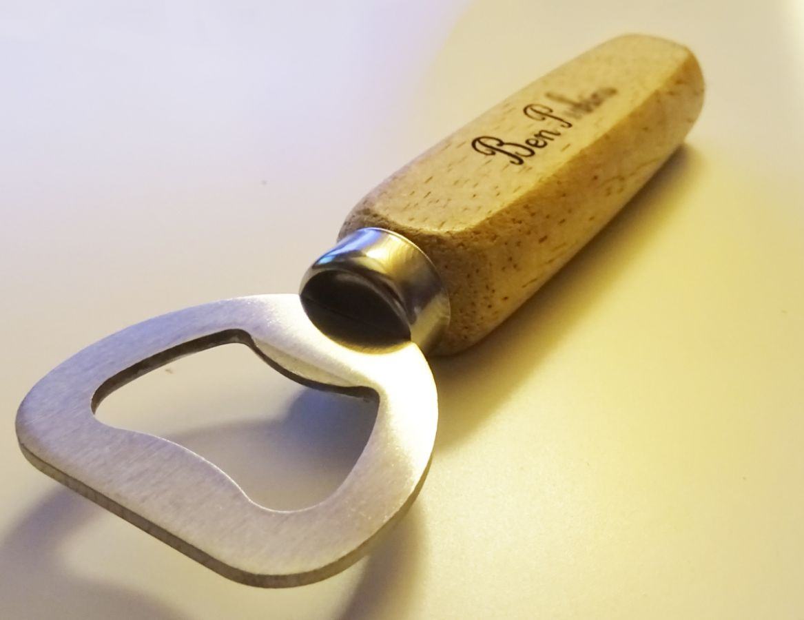 Engraved wood bottle opener to personalize, wedding gift 