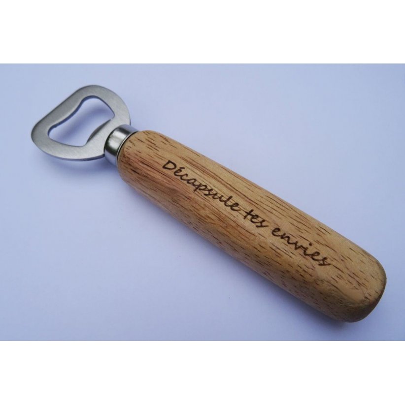 Engraved wood bottle opener to personalize, wedding gift 