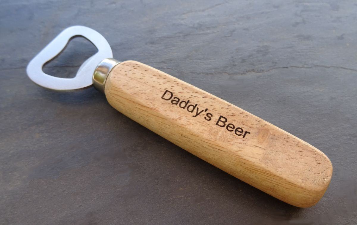 Engraved wood bottle opener to personalize, wedding gift 