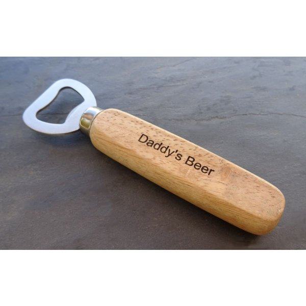 Engraved wood bottle opener to personalize, wedding gift 