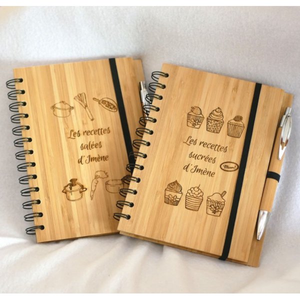 Wooden notebook Recipes to personalize