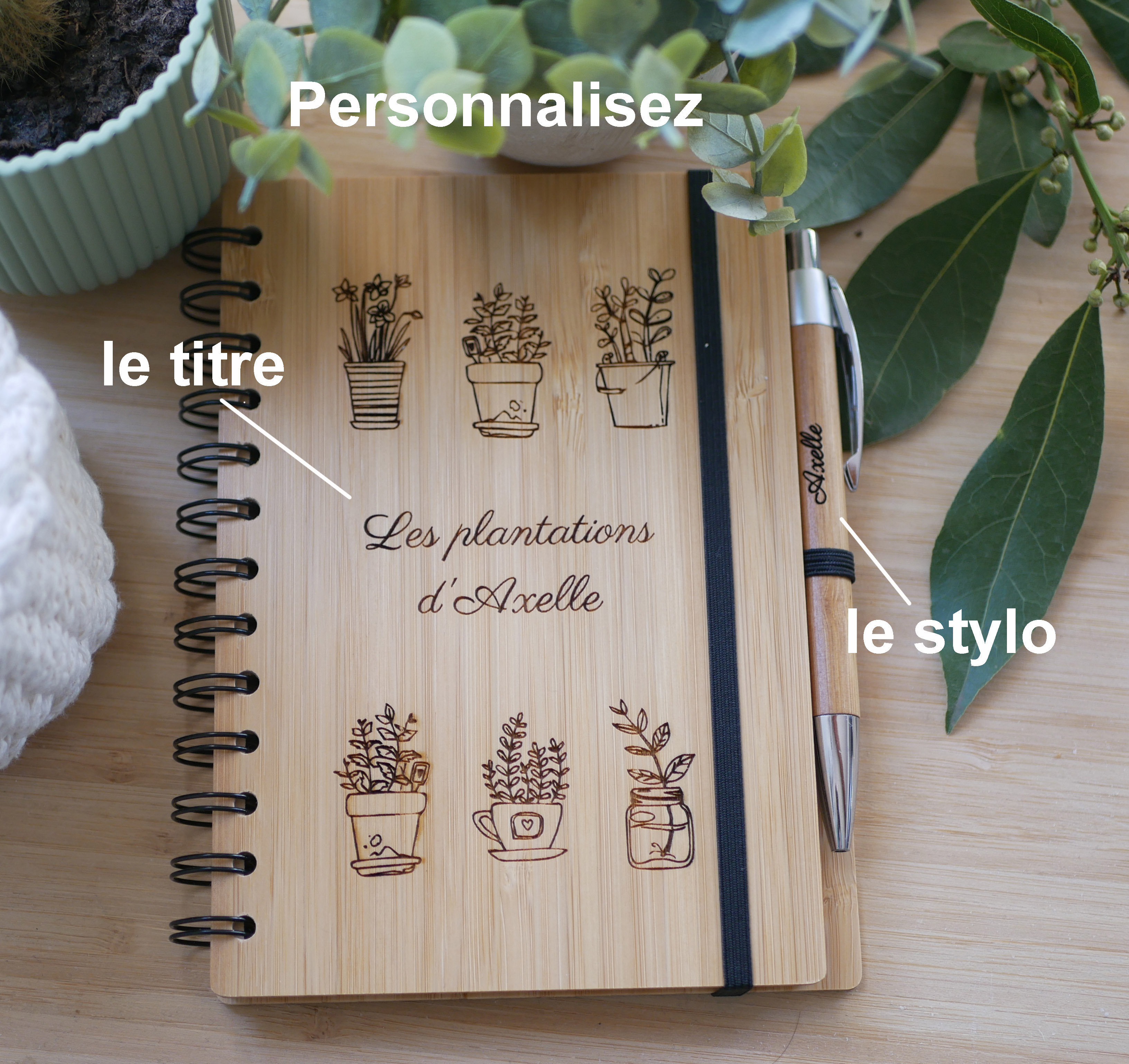 Plant and gardening notebook to personalize