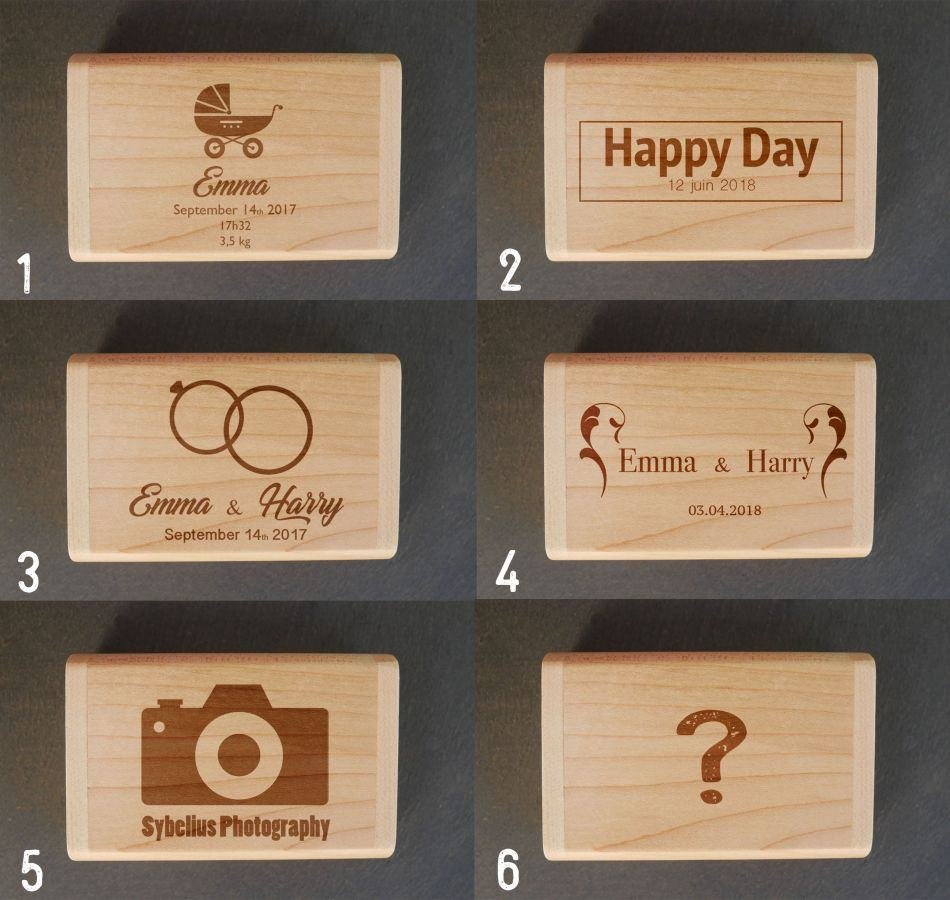 64 GB 3.0 Usb key in a personalized maple wood case