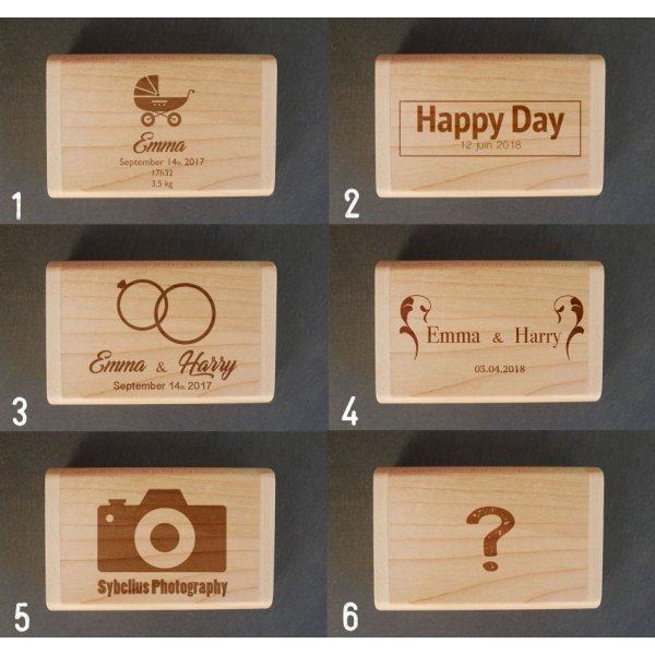 Cl&eacute; Usb 16 Go dans coffret bois bambou &agrave; personnaliser par gravure pour un mariage