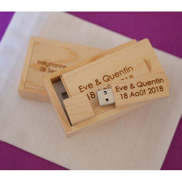 32GB Usb Key in a maple box to personalize