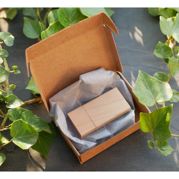 Wooden USB key 32 Gb rectangular to personalize by engraving