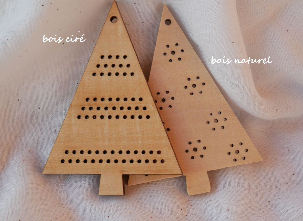 Duo of wooden Christmas trees to embroider yourself 