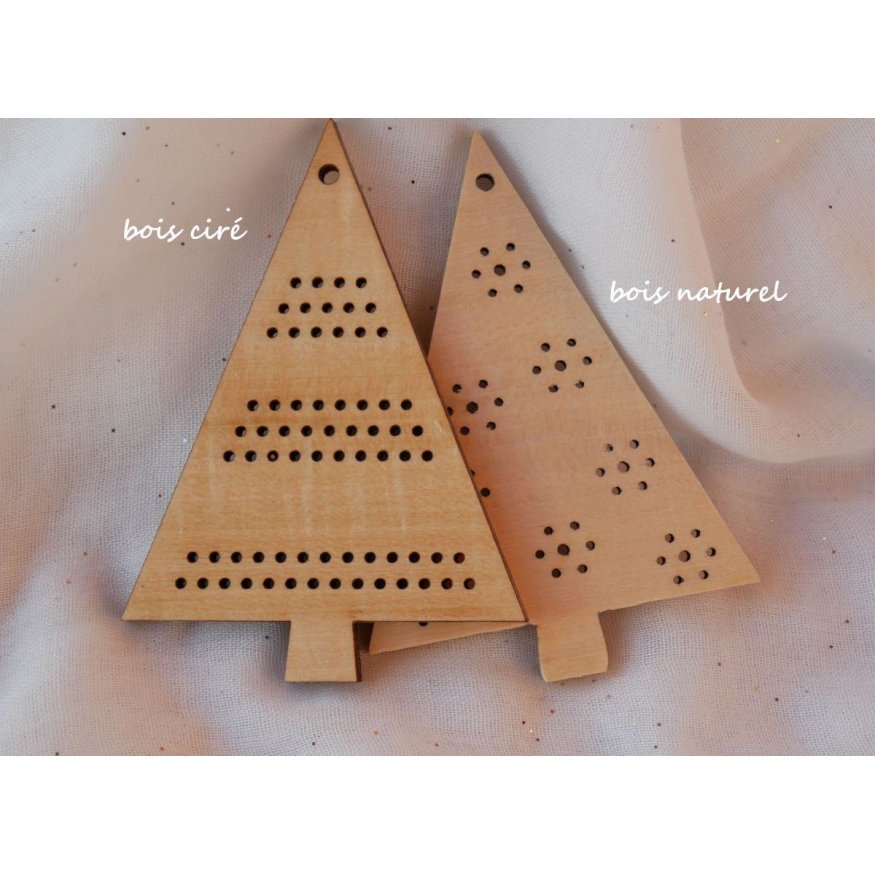 Duo of wooden Christmas trees to embroider yourself 