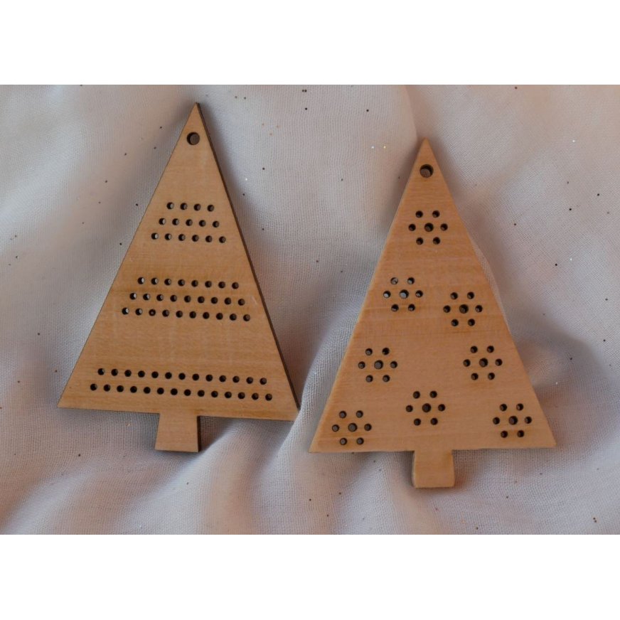 Duo of wooden Christmas trees to embroider yourself 