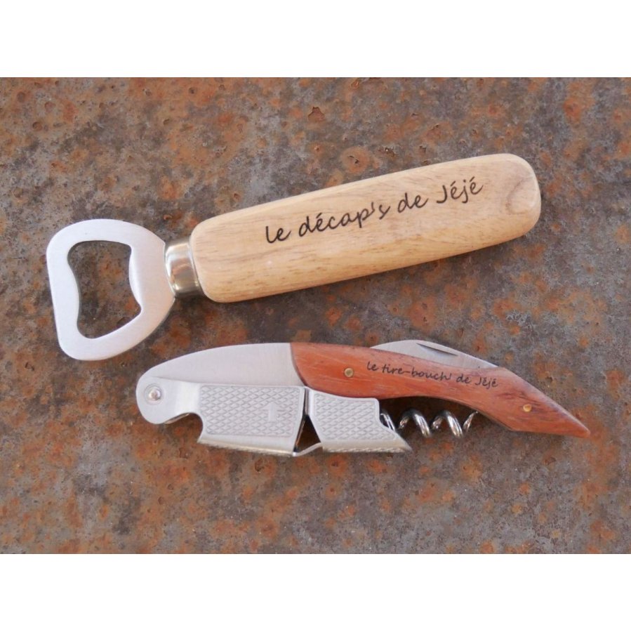 Engraved wood bottle opener to personalize, wedding gift 