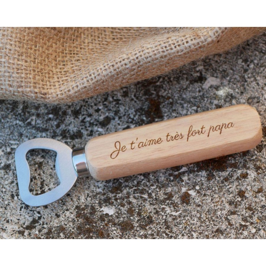 Engraved wood bottle opener to personalize, wedding gift 