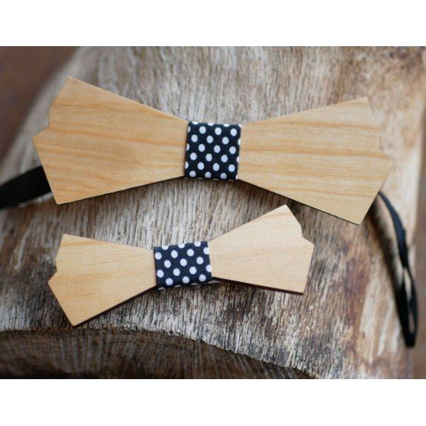 Wooden bow tie set for men and brooch for women to personalize
