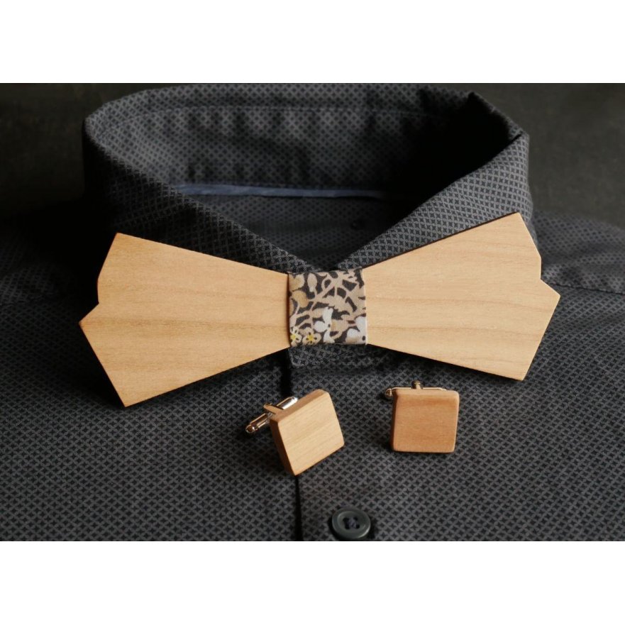 Wooden bow tie original shape to personalize