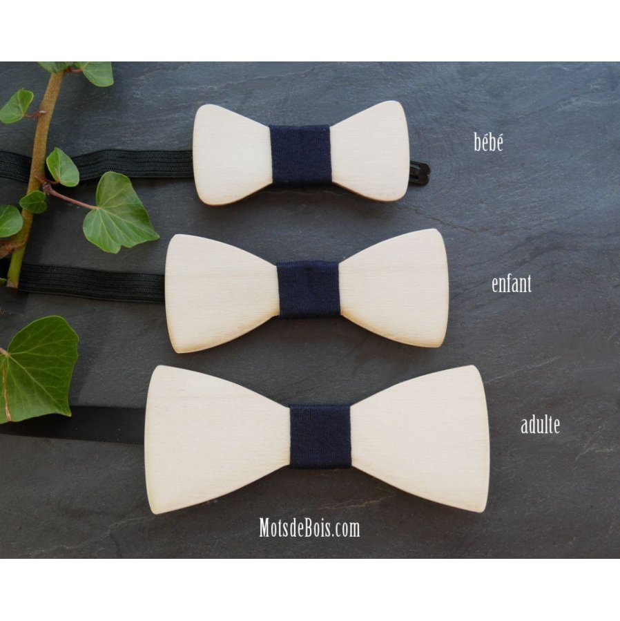 Lightweight poplar wood bow tie for men to personalize