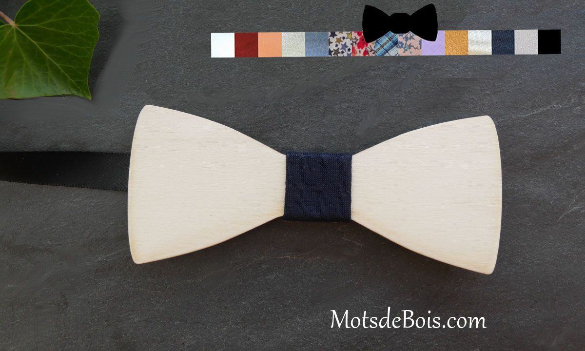 Lightweight poplar wood bow tie for men to personalize