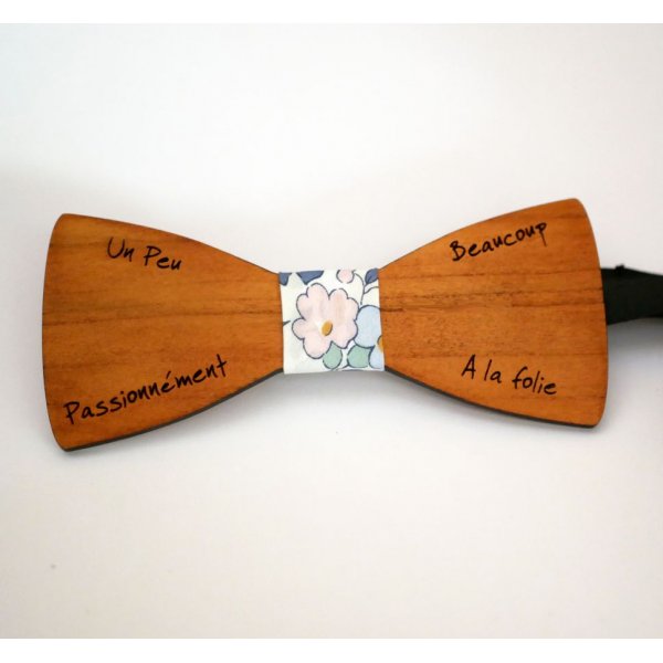 Cherry wood bow tie to personalize made in France