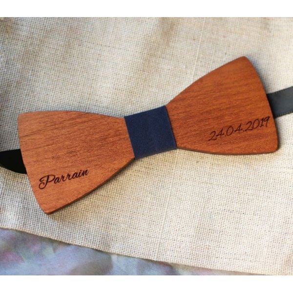Cherry wood bow tie to personalize made in France