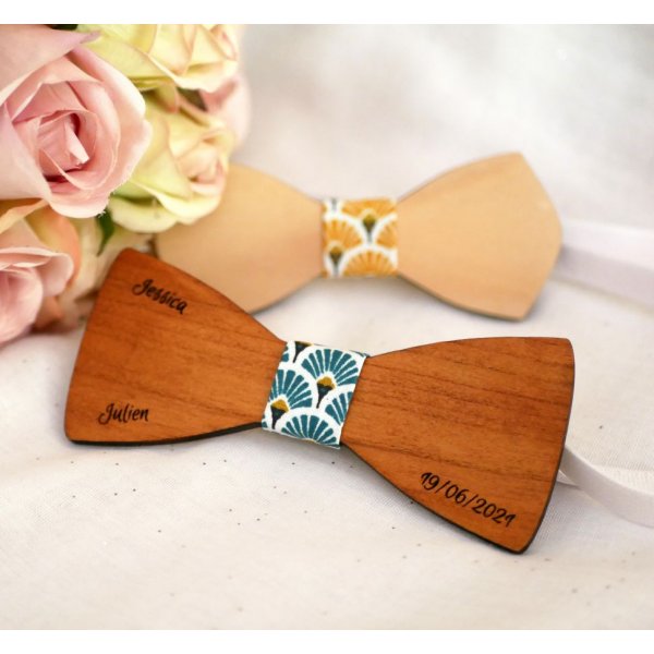 Cherry wood bow tie to personalize made in France