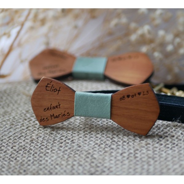 Wooden bow tie Mini "le rabl&eacute;" for child to personalize