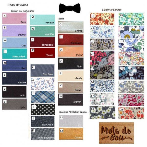 Walnut wood bow tie to personalize made in France