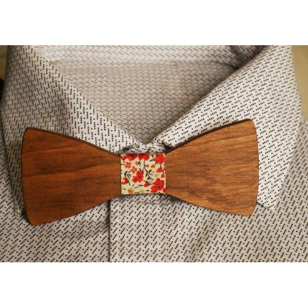 Walnut wood bow tie to personalize made in France