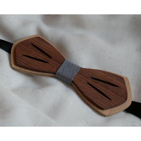 Noeud papillon en bois Palissandre et Merisier naturels &agrave; personnaliser