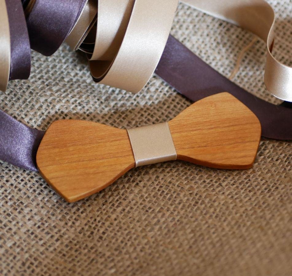 French wooden bow tie for men "le rablé" small size and customizable