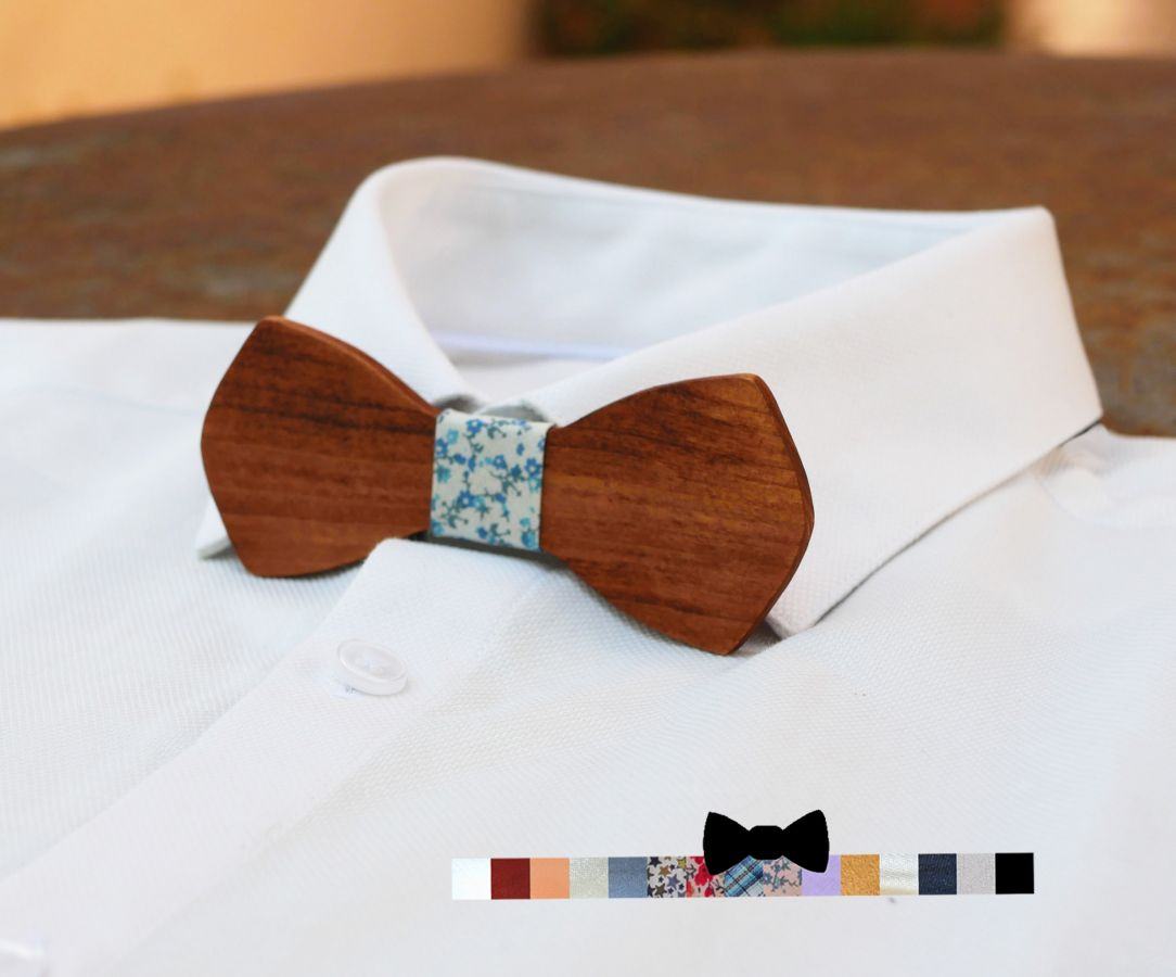 French wooden bow tie for men "le rablé" small size and customizable