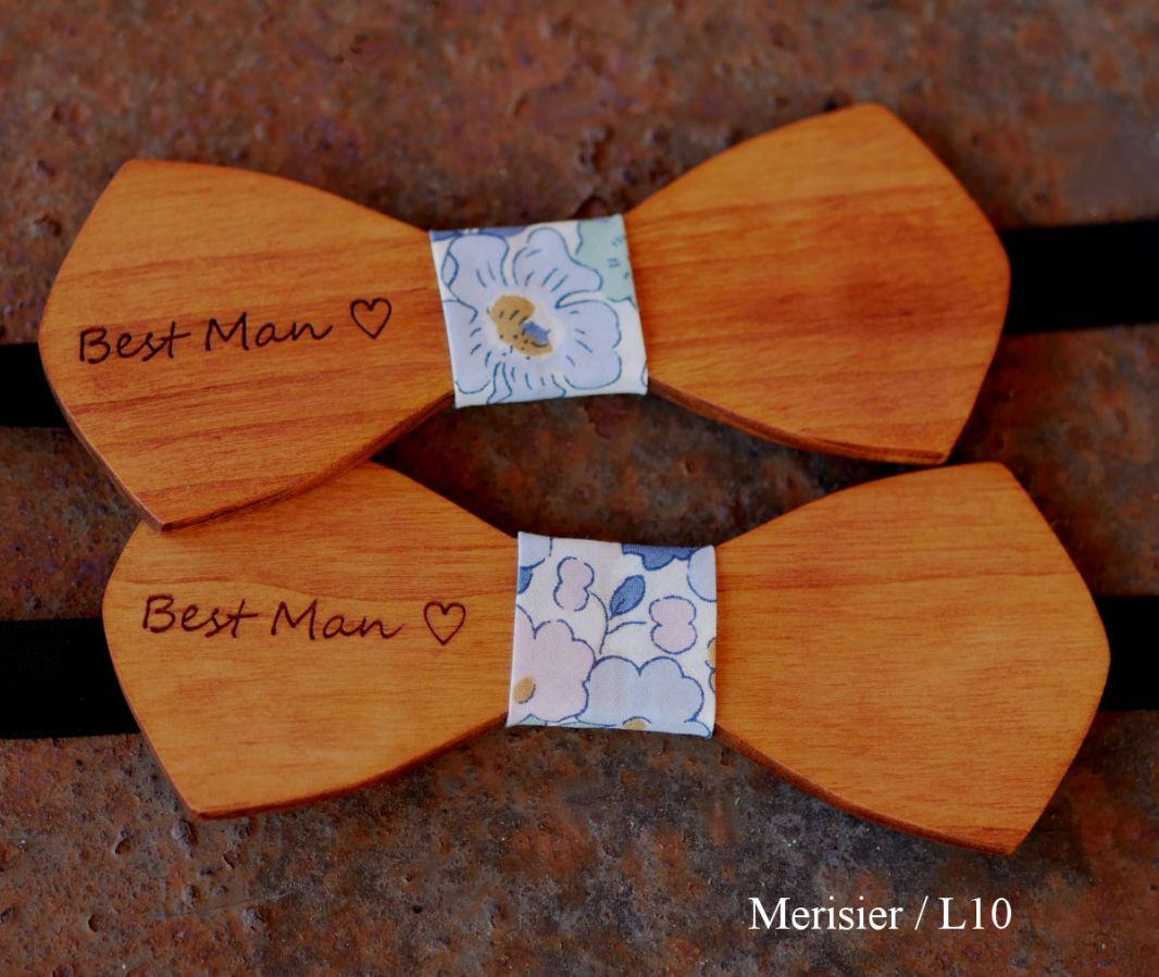 French wooden bow tie for men "le rablé" small size and customizable