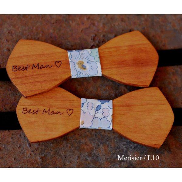 French wooden bow tie for men "le rabl&eacute;" small size and customizable
