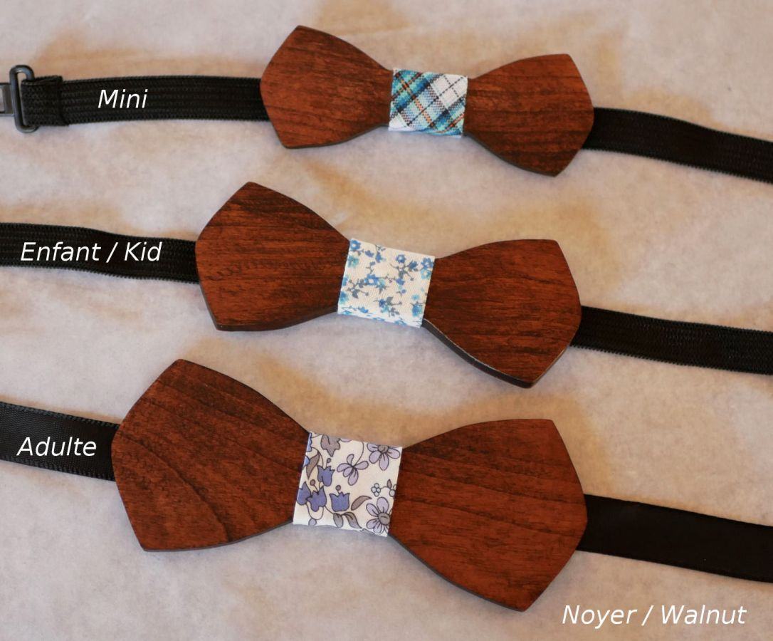 Wooden bow tie for children "le rablé" to be personalized