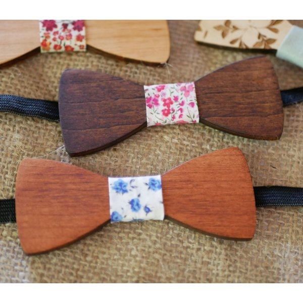 Cherry wood bow tie for children to personalize made in France