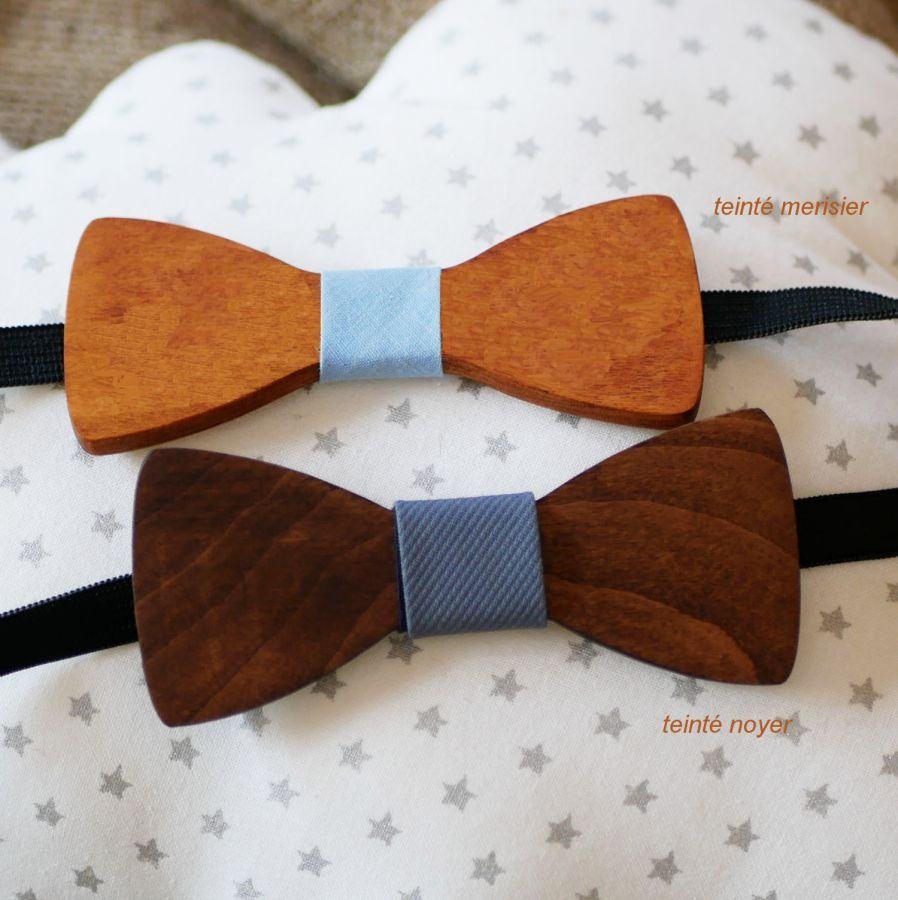 Walnut wood bow tie for children to personalize