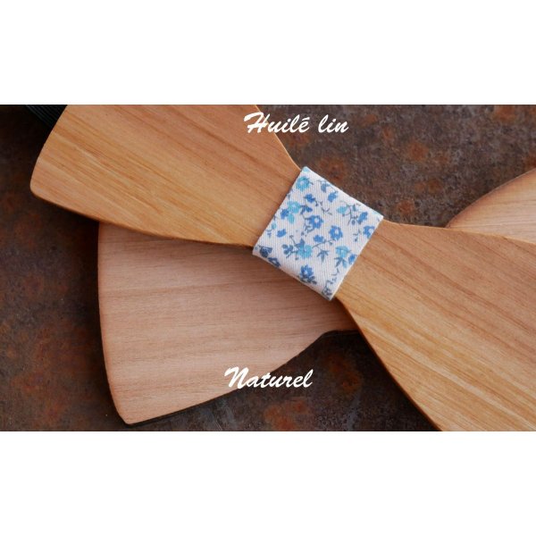 Child bow tie in light wood to personalize made in France