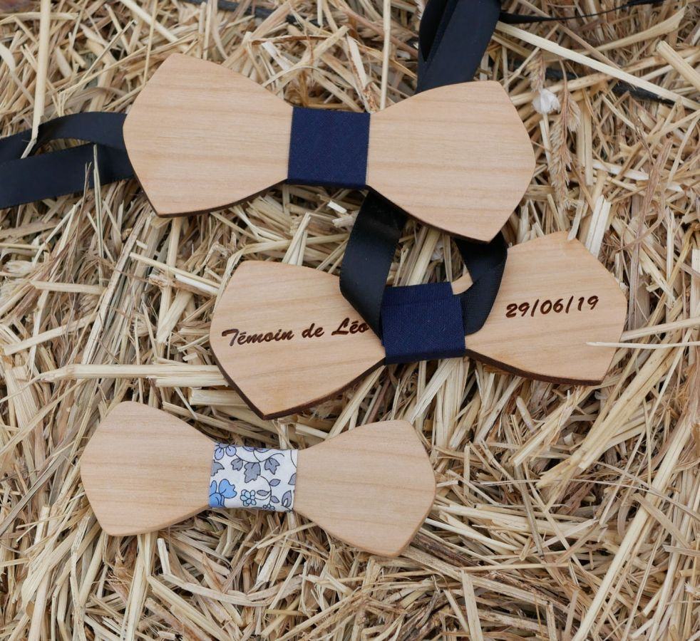 Wooden bow tie for children "le rablé" to be personalized